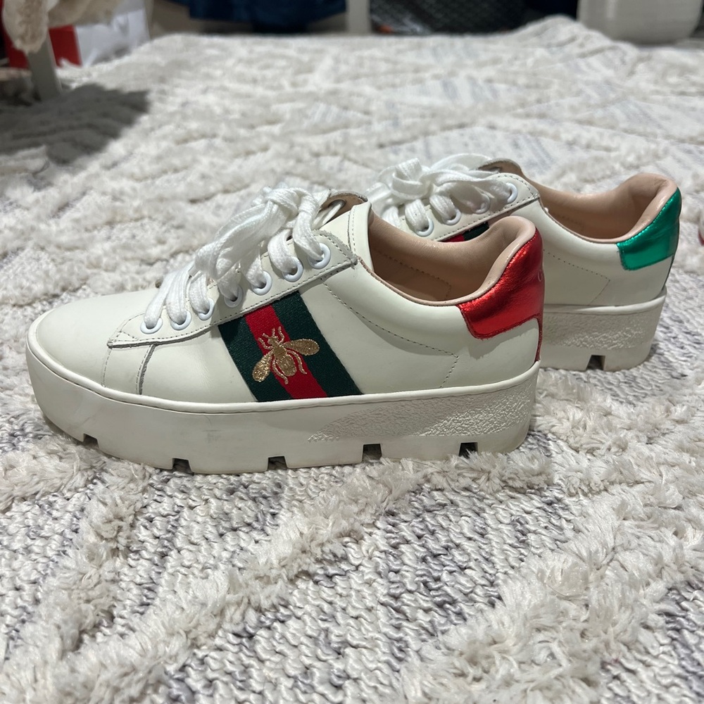 Women's Striped Red & Green Sneakers